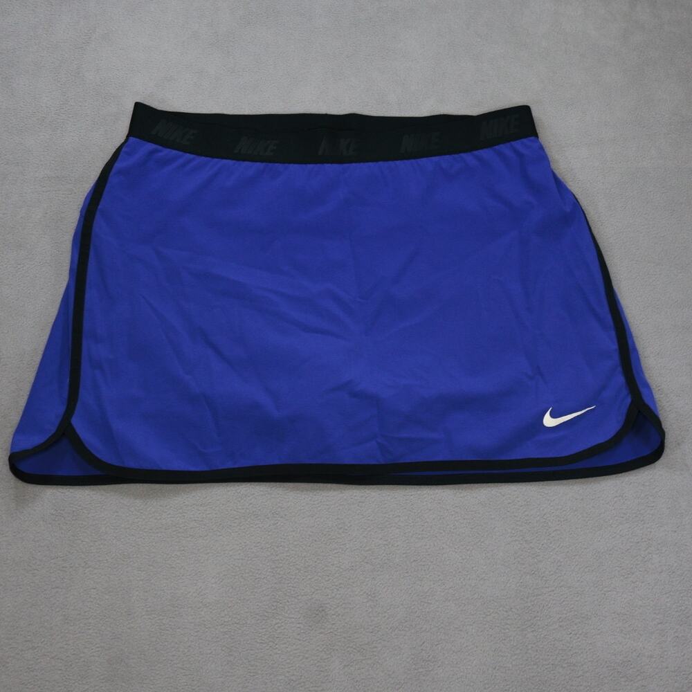 Nike Dri FIT Womens Running Skirt Royal Blue Black Athletic Activewear